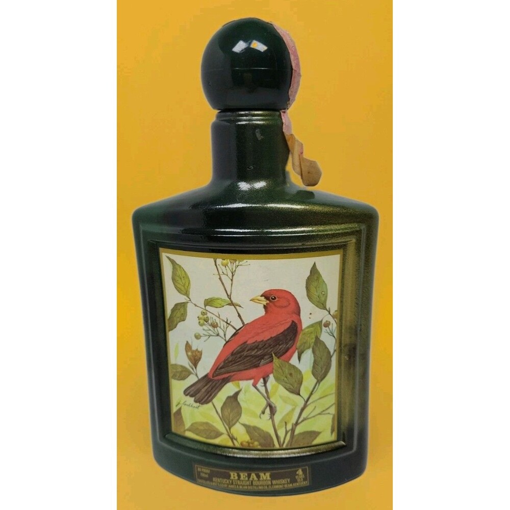 Vintage Jim Beam Decanter Scarlet Tanager James Lockhart Empty MCM Wildlife